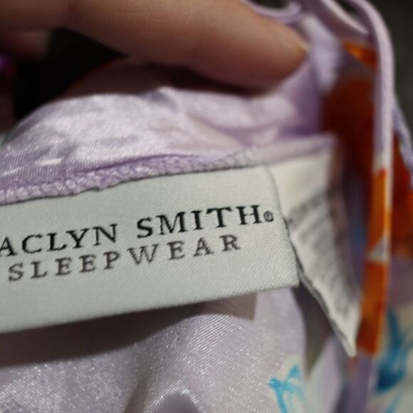 Jaclyn Smith Lavender Floral Satin Nightgown NOS Medium - Picture 11 of 15